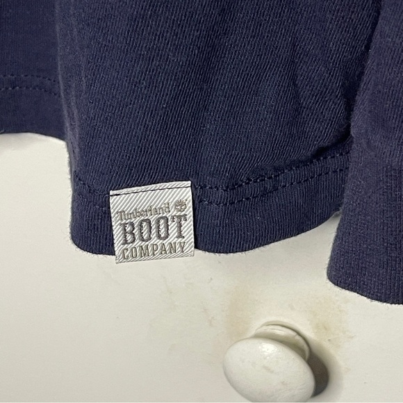 Vintage Timberland The Boot Company Medium Made In USA Long Sleeve Tshirt Navy - Picture 4 of 8